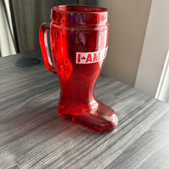 Molson Canadian beer brewery glass stein boot 32 oz "I am Canadian" - Picture 1 of 13